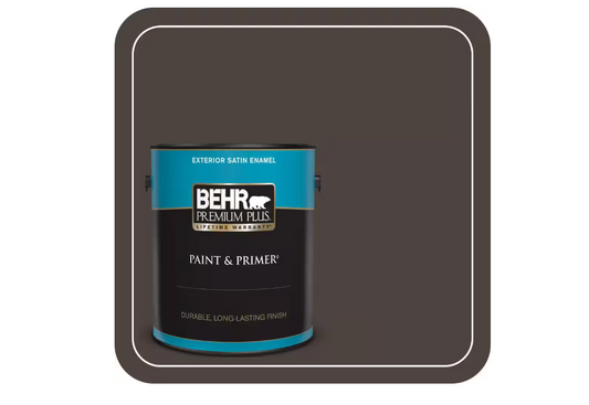 BEHR PREMIUM PLUS 1 gal. #PPU5-01 Espresso Beans Satin Enamel Exterior Paint & Primer