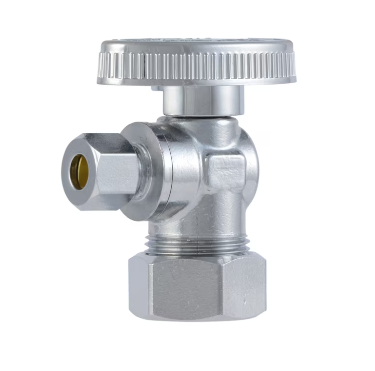 SharkBite 1/2-in Compression x 1/4-in OD Compression Brass Quarter turn Stop Angle valve