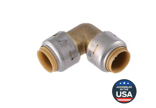 SharkBite Max 1/2 in. Brass 90-Degree Push-to-Connect Elbow Fitting