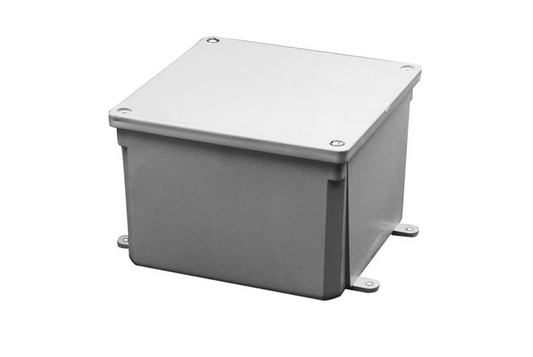 Carlon 4 in. x 4 in. x 2 in. Gray Electrical PVC Junction Box (E989NNJ-5-HD)