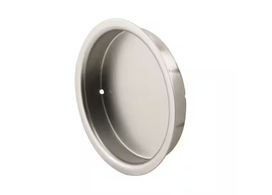 Prime-Line 2-1/8 in., Stamped Steel with Satin Nickel Finish, Finger Pull (2 Pack)