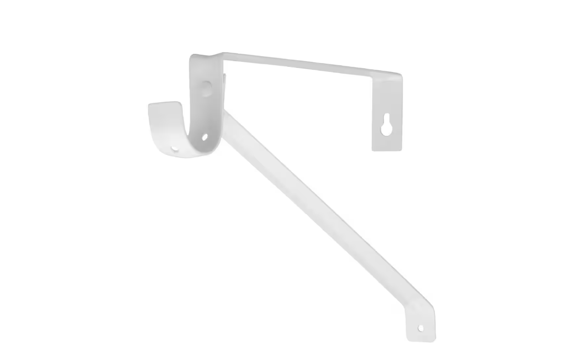 Everbilt 12.65 in. L Suitable for 9.8 in. Deep Shelf White Steel Shelf and Rod Bracket