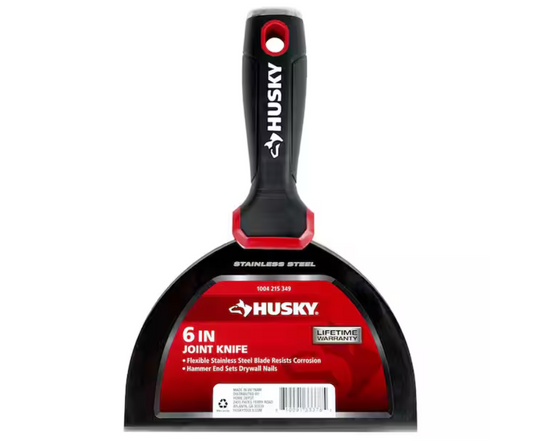 Husky 6 in. Stainless Steel Hammer-End Joint Knife with Soft Grip Handle