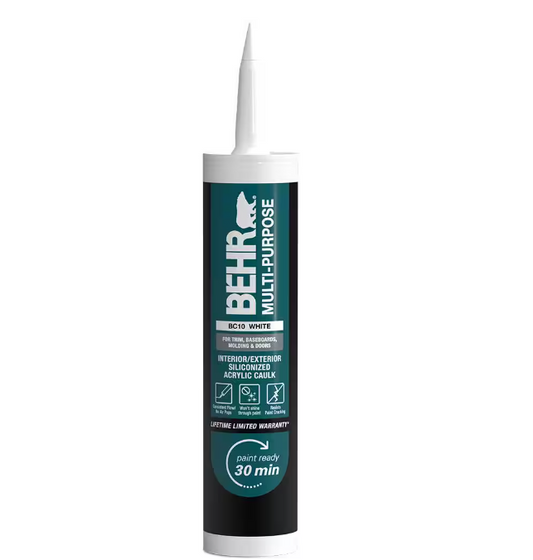 BEHR Multi-Purpose 10.1 fl. oz. White Siliconized Acrylic Latex Caulk