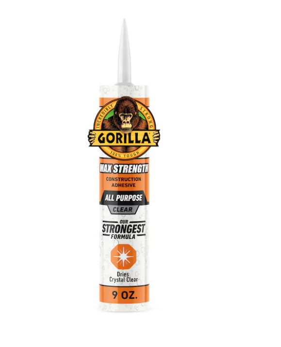 Gorilla Max Strength Polymer-based Clear Multi-use Interior/Exterior Construction Adhesive ( 9-fl oz Fluid Oz)