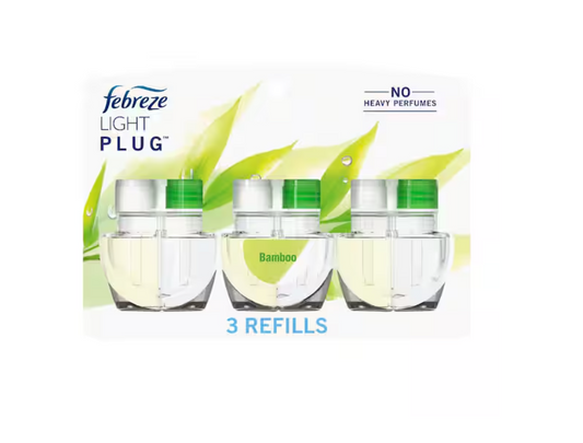 Febreze 0.87 oz. Light Bamboo Scented Oil Plug-In Automatic Air Freshener Refill (3-Count)