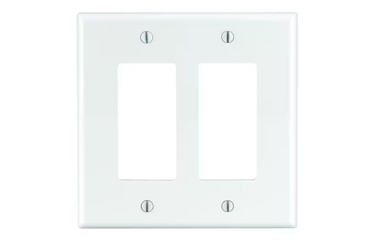 Leviton 2-Gang White Decora/Rocker Nylon Midway/Midsize Wall Plate (1-Pack) PJ262-W