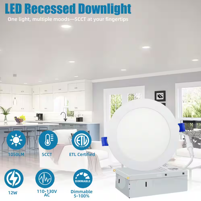 WYZM 5/6 in. Adjustable CCT Canless Dimmable Indoor/Outdoor Integrated LED Recessed Downlight Kit (6-Pack)