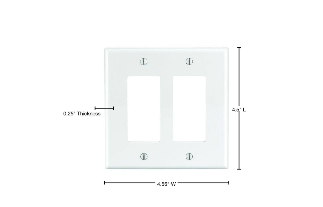 Leviton 2-Gang White Decora/Rocker Nylon Midway/Midsize Wall Plate (1-Pack) PJ262-W
