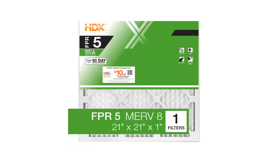 HDX 21 in. x 21 in. x 1 in. Standard Pleated Air Filter FPR 5, MERV 8
