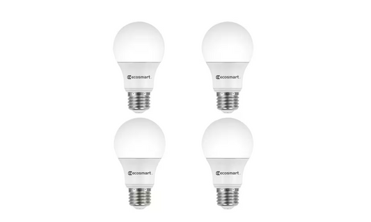 EcoSmart 60-Watt Equivalent A19 Dimmable Energy Star LED Light Bulb Daylight (4-Pack)