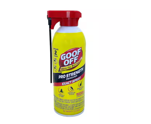 Goof Off 12 oz. Pro Strength Exact Spray Texture Remover for Latex Paint and Adhesive Remover on Multisurface 1 Pack