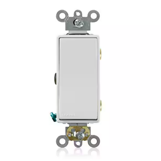 Leviton Decora 15 Amp 3-Way AC Quiet Rocker Switch, White 5693-2WS