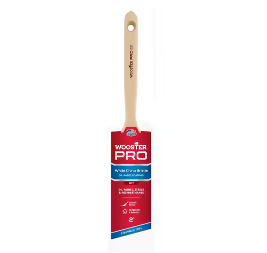 Wooster 2 in. Pro White China Bristle Angle Sash Brush