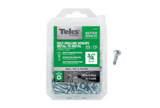 Teks #10 x 3/4 in. Phillips Pan-Head Self-Drilling Screws (170-Pack)