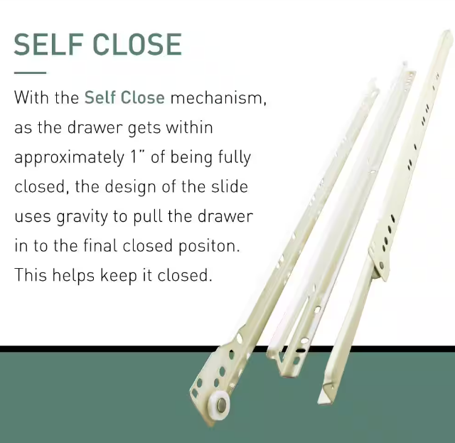 Everbilt 1 Pair 18 in. Self-Closing Bottom Mount Drawer Slide Set 1-Pair (2 Pieces)