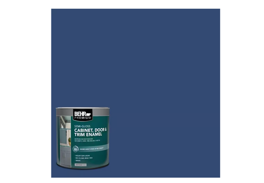 BEHR PREMIUM 1 qt. #S-H-580 Navy Blue Semi-Gloss Enamel Interior/Exterior Cabinet, Door & Trim Paint