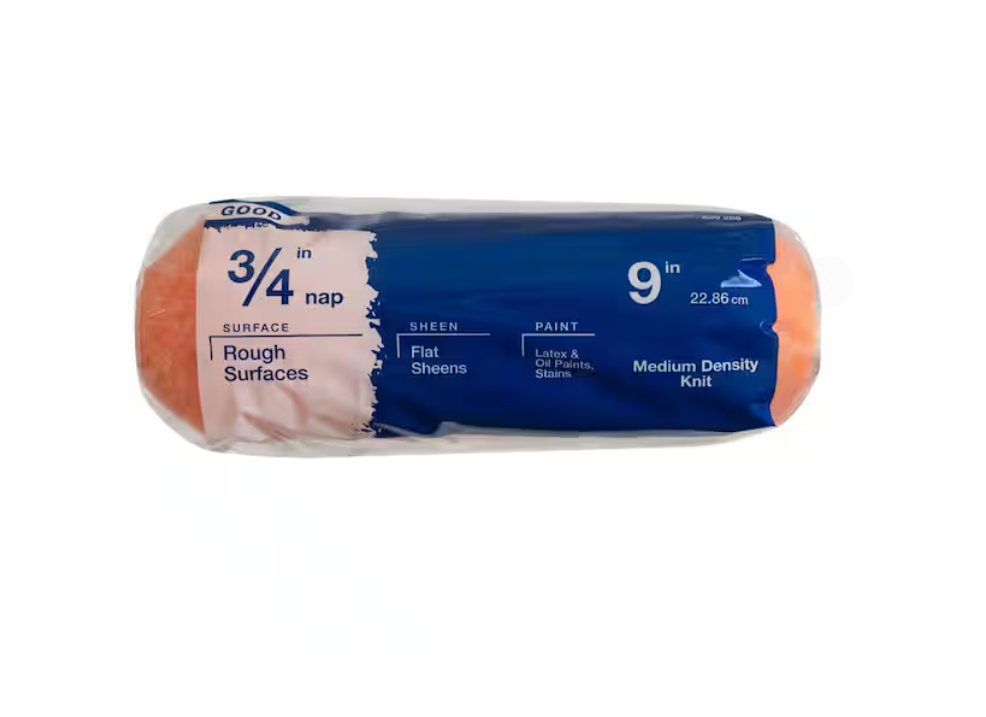 PRIVATE BRAND UNBRANDED 9 in x .75 Medium-Density Polyester Knit Roller Cover