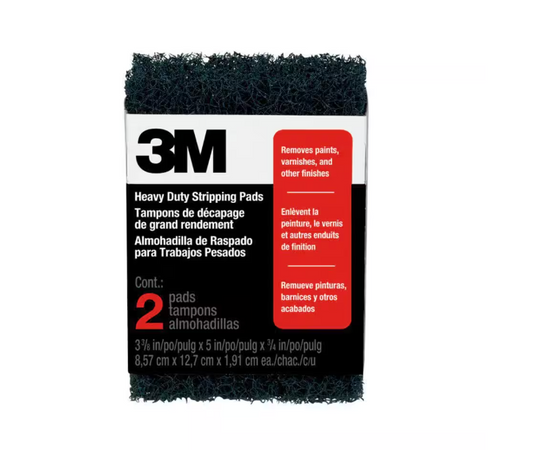 3M 3-3/8 in. x 5 in. x 3/4 in. Heavy-Duty Stripping Pads (2-Pack)