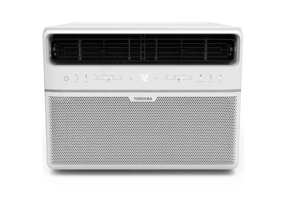 Toshiba 10,000 BTU 115-Volt Smart Wi-Fi Touch Control Window Air Conditioner with Remote for up to 450 sq. ft. in White