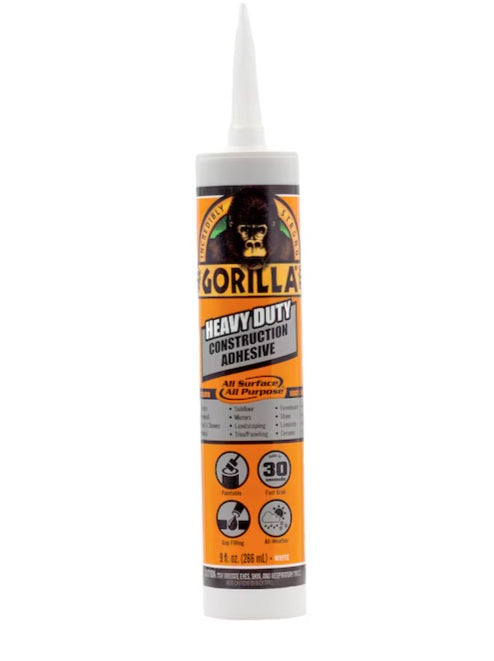 Gorilla Heavy Duty Polymer-based White Multi-use Interior/Exterior Construction Adhesive ( 9-fl oz Fluid Oz)