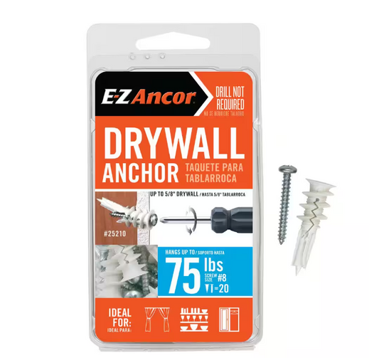 Twist-N-Lock 75 lbs. Drywall Anchors (20-Pack)