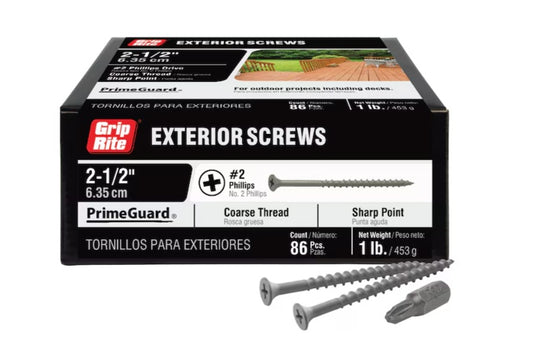 Grip-Rite #10 x 2-1/2-in Wood to wood Deck Screws ( 86 -Per Box )