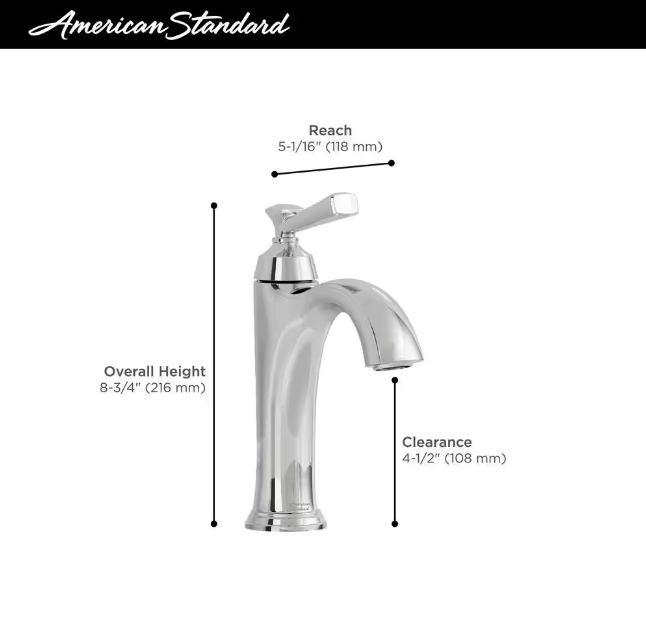 American Standard Rumson Single Hole Single-Handle Bathroom Faucet in Brushed Nickel