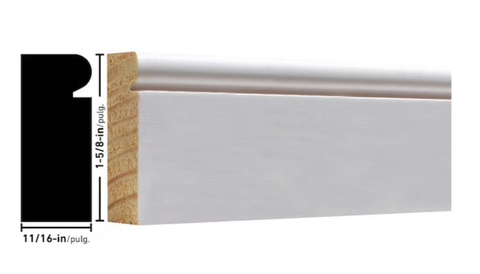 RELIABILT 11/16-in x 1-5/8-in x 7-ft Colonial Primed L 176 Baseboard