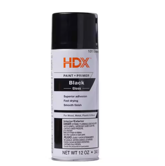 HDX 12 oz. Paint and Primer Gloss Black Spray Paint