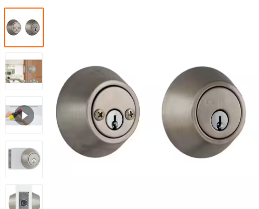 Satin Nickel Double Cylinder Deadbolt