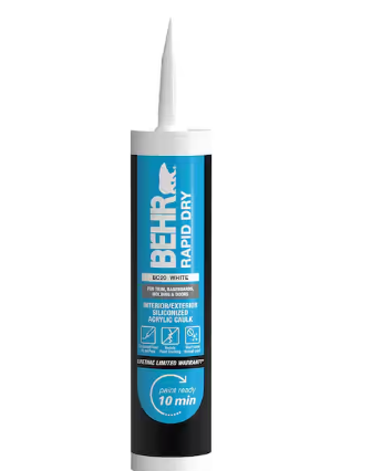 Behr Rapid Dry 10.1 fl. oz. White Siliconized Acrylic Latex Caulk