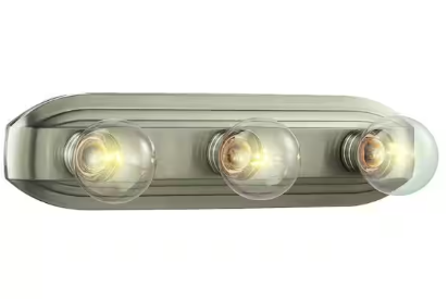 Raceway 18 in. 3-Light Brushed Nickel Retro Vanity Light