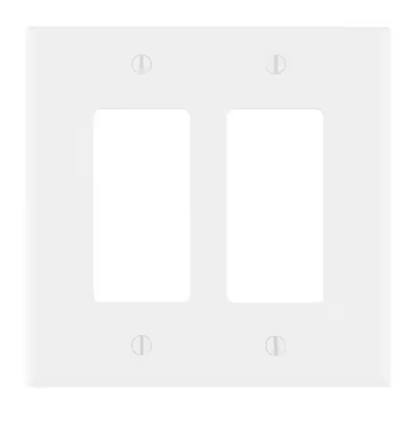 Leviton 2-Gang White Decorator/Rocker Midway Nylon Wall Plate (5-Pack) PJ262-WMP
