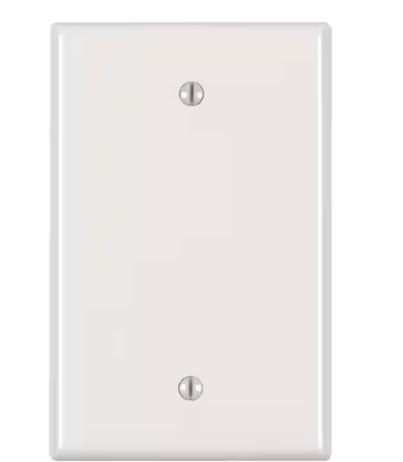 Leviton 1-Gang White Blank Plate Nylon Midway/Midsize Wall Plate (1-Pack) 0PJ13-00W
