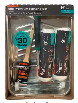 6-Piece Metal Tray/Microfiber Paint Applicator Kit