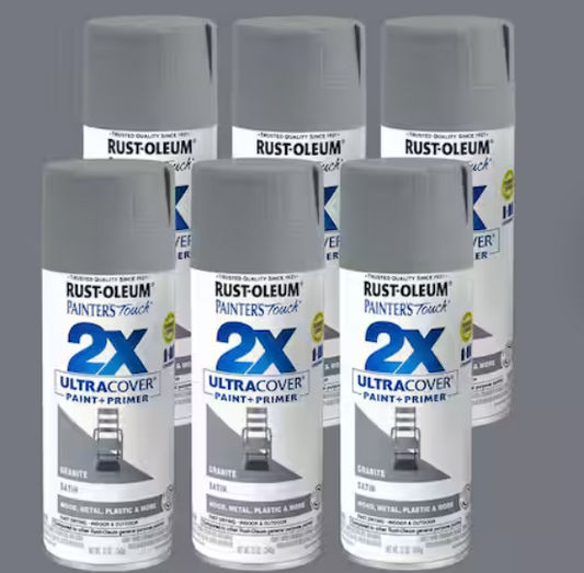 Rust-Oleum Painter's Touch 2X 12 oz. Satin Granite General Purpose Spray Paint (6-Pack)