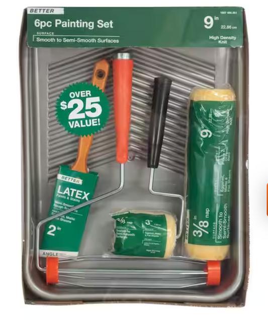 PRIVATE BRAND UNBRANDED 6-Piece Plastic Tray/High-Density Polyester Knit Paint Applicator Kit