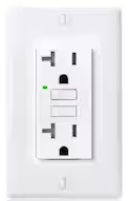 (1) Faith 20-Amp 125-Volt GFCI Duplex Tamper Resistant Outlet, GFI Receptacle with Indicator Light and Wall Plate, White (1)