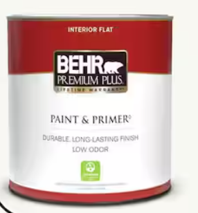 BEHR PREMIUM PLUS 1 qt. Ultra Pure White Flat Low Odor Interior Paint & Primer