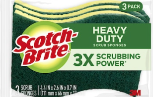 Scotch-Brite Heavy Duty Cellulose Sponge with scouring pad 3 -Pack