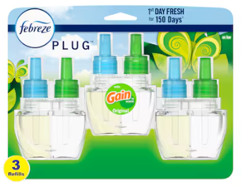 Febreze PLUG 0.87 -fl oz Gain Original Refill Air Freshener 3 -Pack