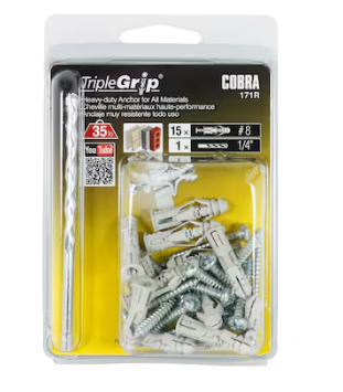 Cobra 35.0-lb 1/4-in x 1-1/4-in Toggle bolt with Screws Included 15.0 -Pack