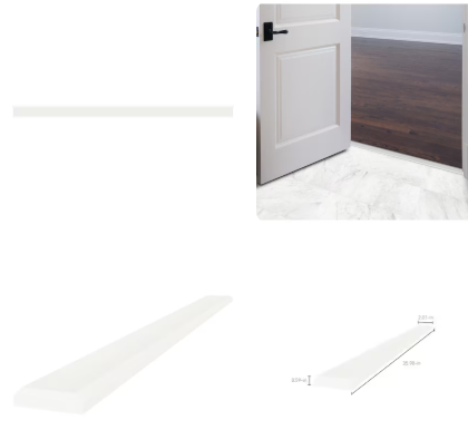 Satori White Cotton 2-in x 36-in Polished Composite Threshold Tile