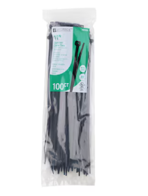 Utilitech 11-in 75-lb Tensile Strength Nylon Standard zip ties Black with UV Protection 100 -Pack