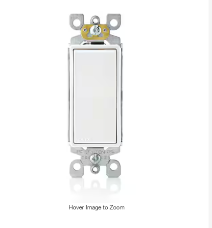 Leviton Decora 15 Amp Single-Pole Switch, White 5601-2WS