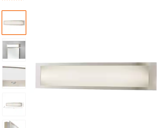 Hampton Bay Woodbury 24.6 in. 1-Light Brushed Nickel Integrated LED Bathroom Vanity Light Bar with Frosted Acrylic Shade