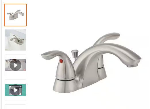 Glacier Bay Builders 4 in. Centerset Double Handle Low-Arc Bathroom Faucet in Brushed Nickel