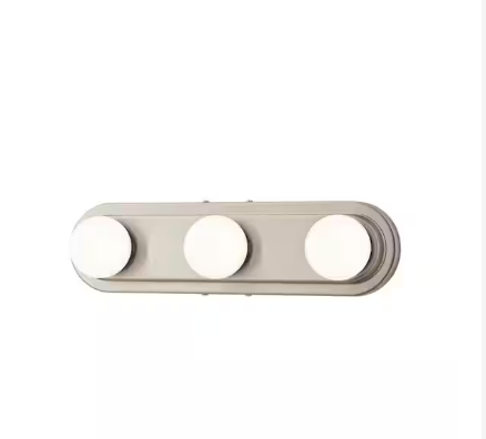 Hampton Bay Midford 3-Light Brush Nickel LED Bathroom Vanity Light Bar