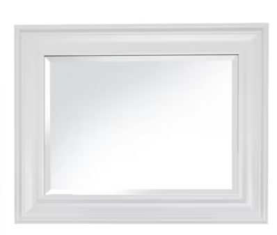 Amanti Art Medium Square Flair Soft White Beveled Glass Casual Mirror (24 in. H x 24 in. W)